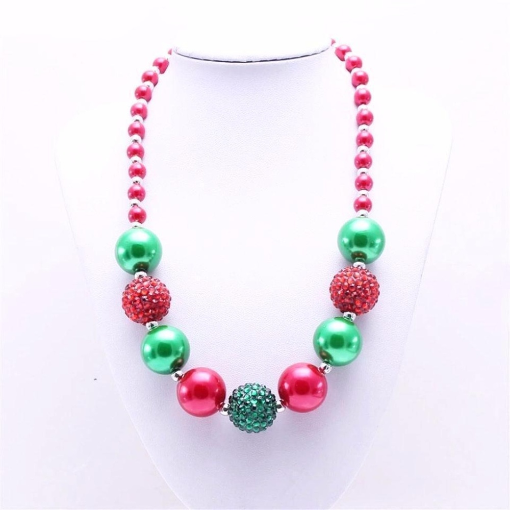 Girls Christmas Chunky Bubblegum Necklace Gift
